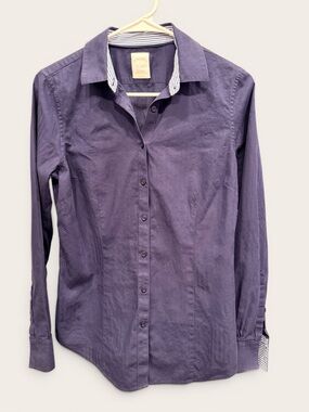 Brooks Brothers Navy Button-Up Shirt with White Trim